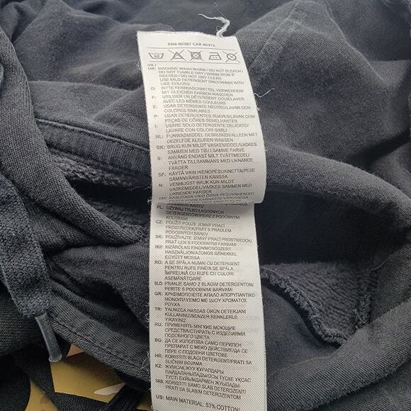 Adidas XL Black Hoodie Camo Logo Bleach Stained Distressed Streetwear - Picture 5 of 8